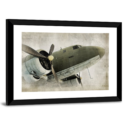 Low Angle Vintage Propeller Airplane Wall Art