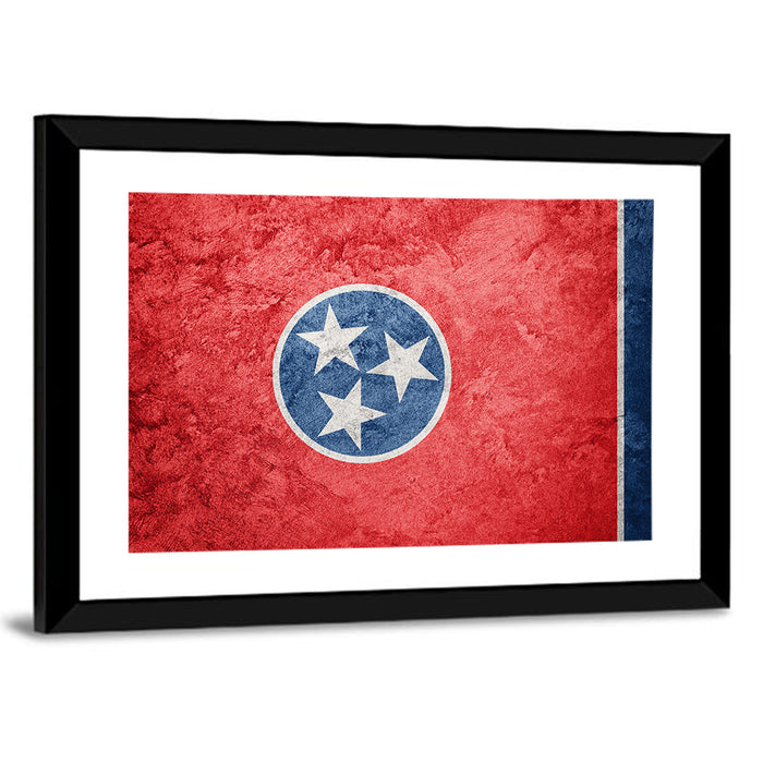 Tennessee State Flag Wall Art as a framed print