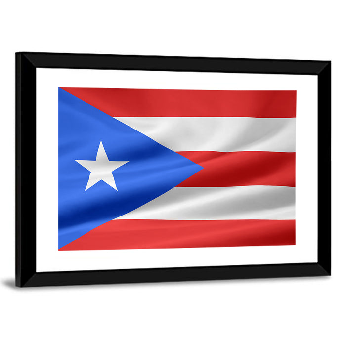 Flag of Puerto Rico Wall Art as a framed print