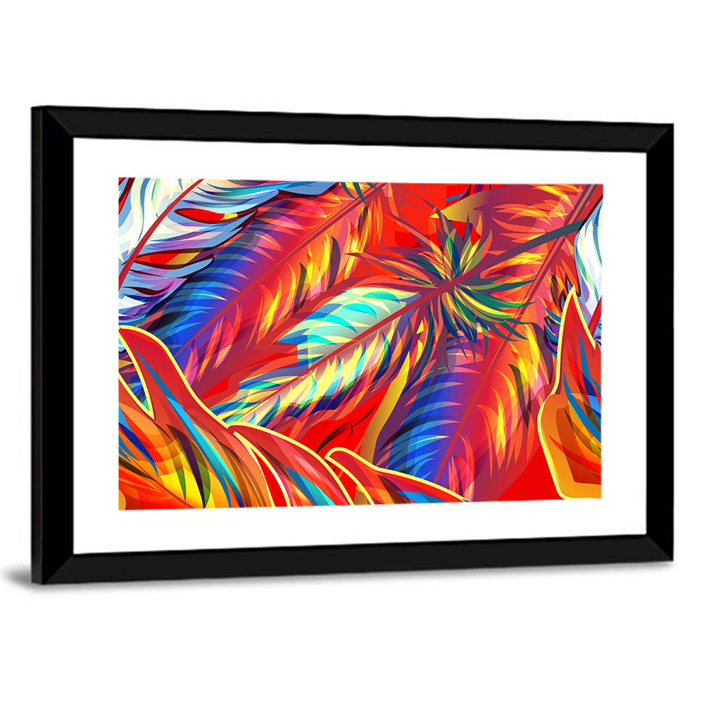 Layered Exotic Feathers Wall Art