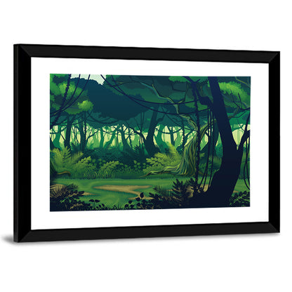 Seamless Jungle Forest Wall Art