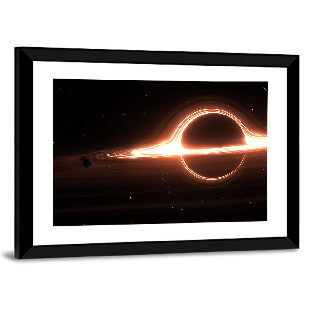 Planet Orbiting a Giant Black Hole Wall Art