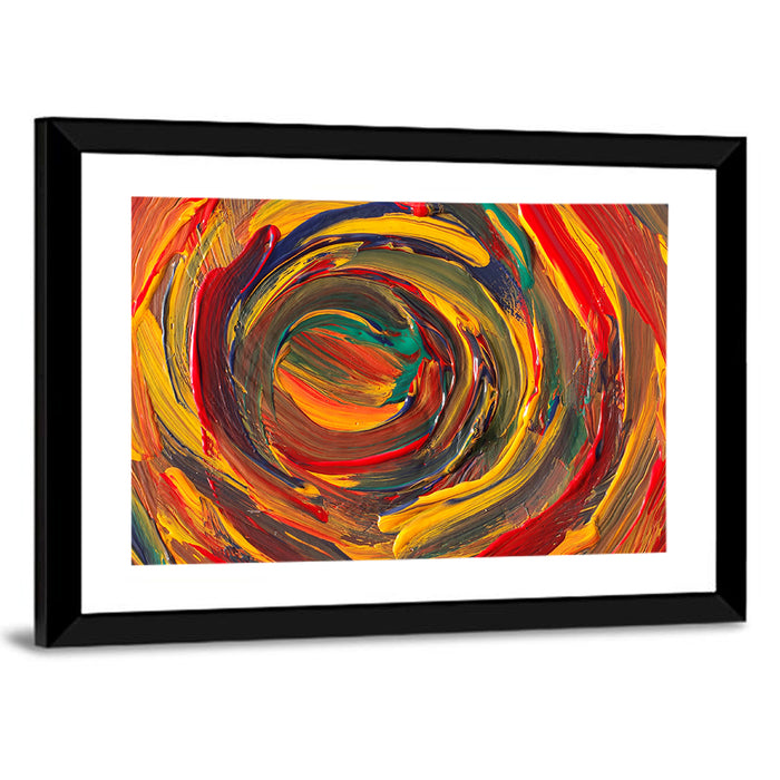 Vibrant Spiral Vortex Abstract Wall Art as a framed print