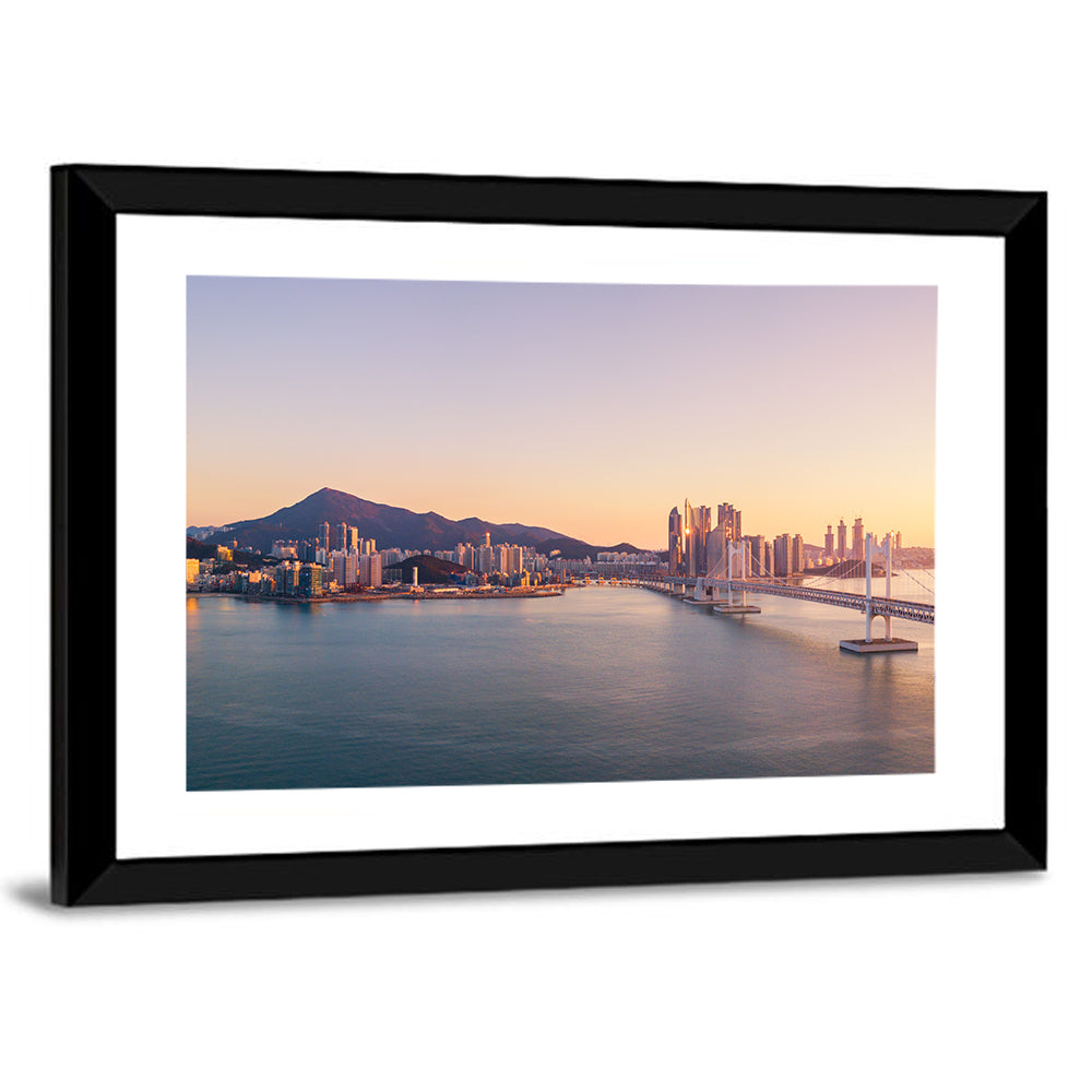 Gwangan Bridge Sunrise Skyline Wall Art