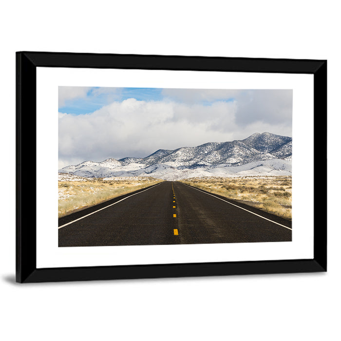 Great Basin Central Nevada Highway Wall Art as a framed print