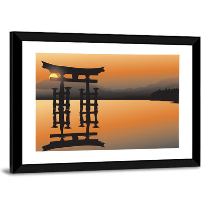 Itsukushima Torii at Sunset Wall Art