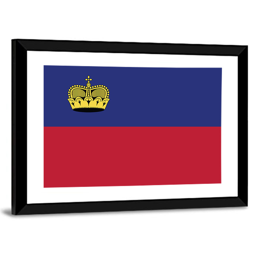 Liechtenstein Flag with Gold Crown Wall Art