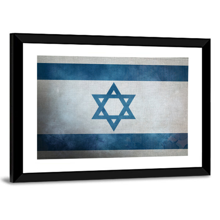 Israeli Flag with Star of David Wall Art as a framed print