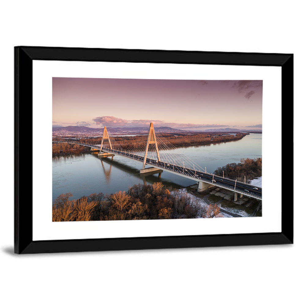 Megyeri Bridge at Dusk Wall Art