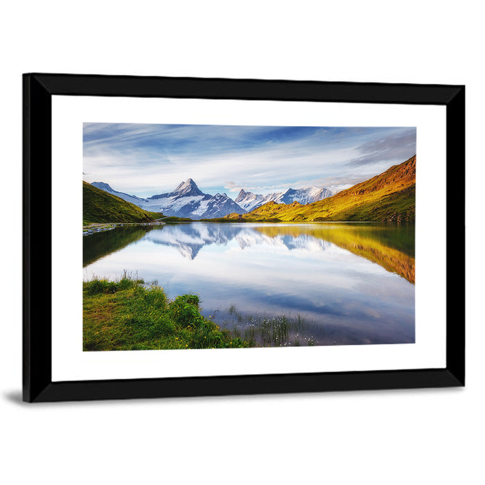 Schreckhorn and Wetterhorn at Bachalpsee Wall Art as a framed print