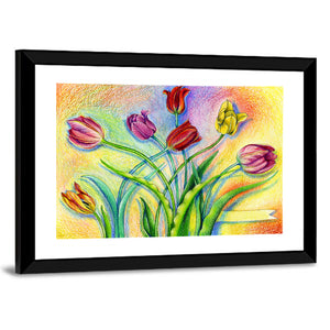 Pencils Tulips Wall Art