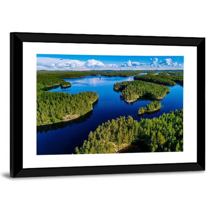 Blue Lakes and Green Forests, Finland Wall Art as a framed print