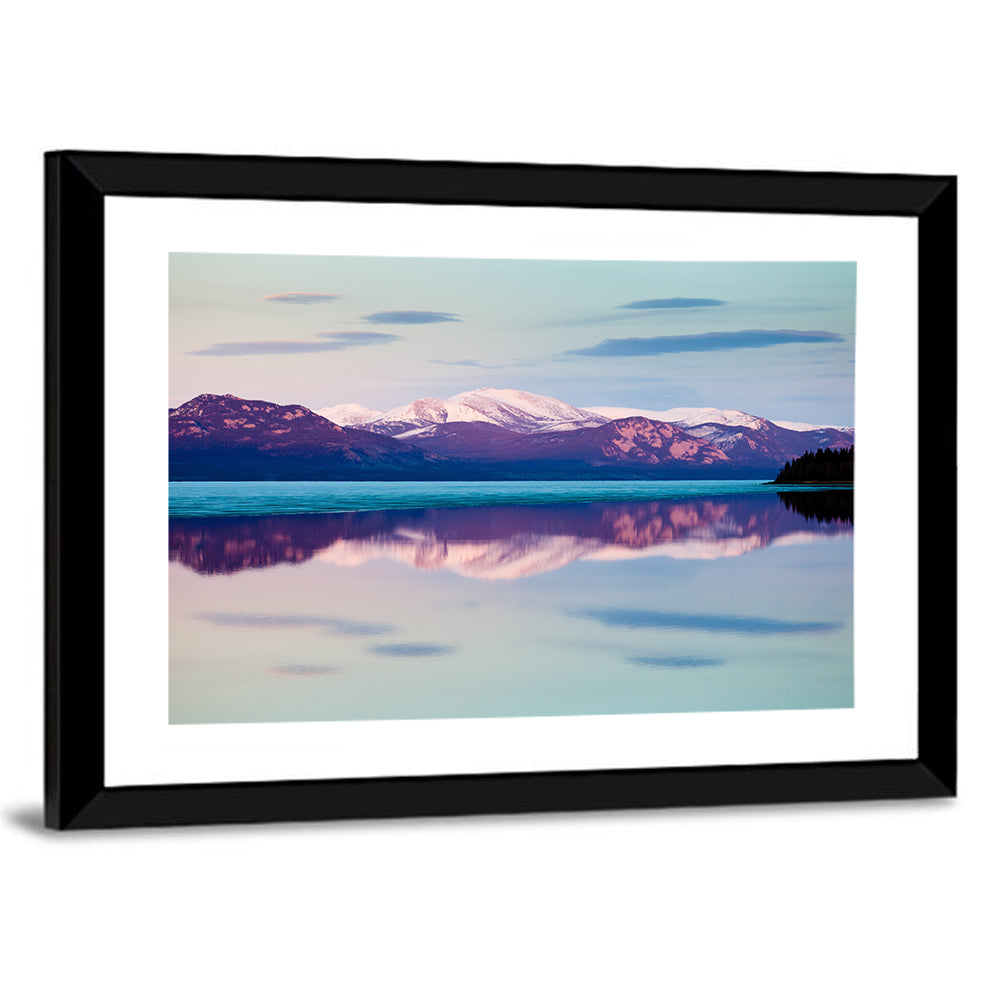 Lake Laberge Dusk Reflection Wall Art
