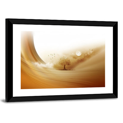 Moonlit Desert Tree Wall Art