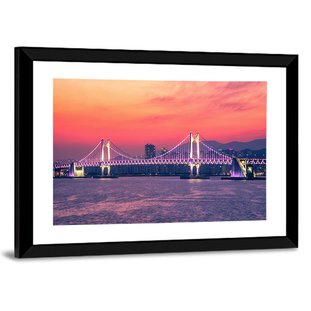 Gwangan Bridge Night Skyline Wall Art