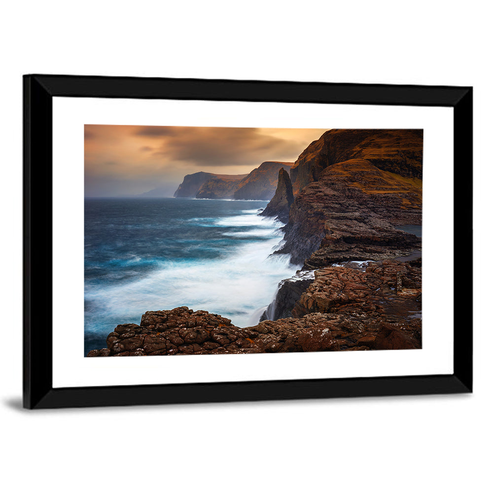 Vagar Island Coastline In Faroe Islands Wall Art