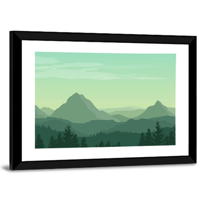Green Mountain Silhouette Wall Art