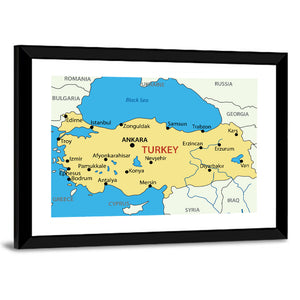 Republic of Turkey Map Wall Art