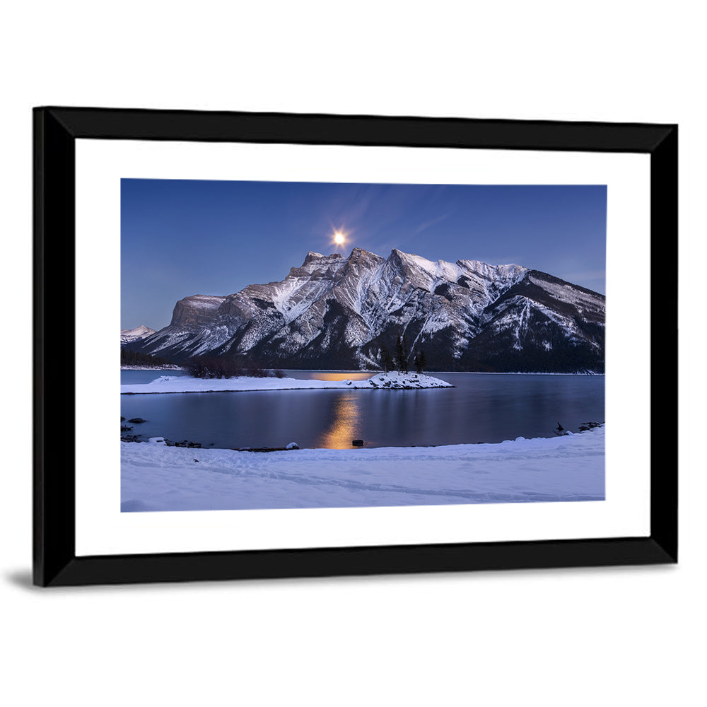Moonlit Lake Minnewanka Wall Art