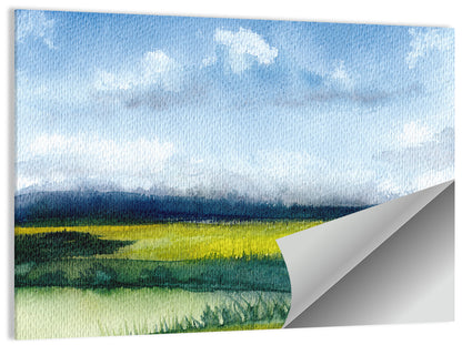 Summer Meadow Watercolor Wall Art