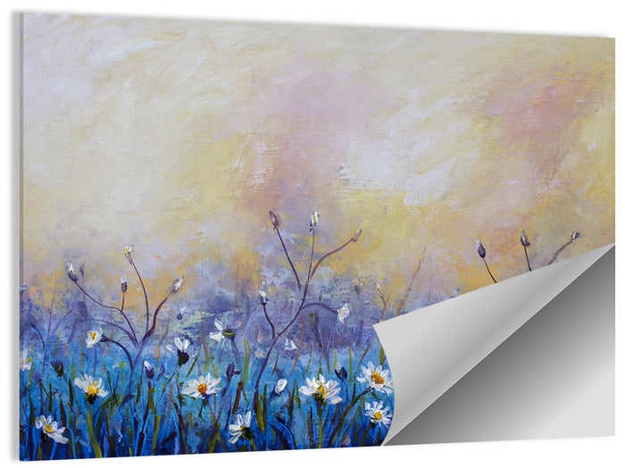 Chamomile Wildflower Meadow Wall Art as a poster print