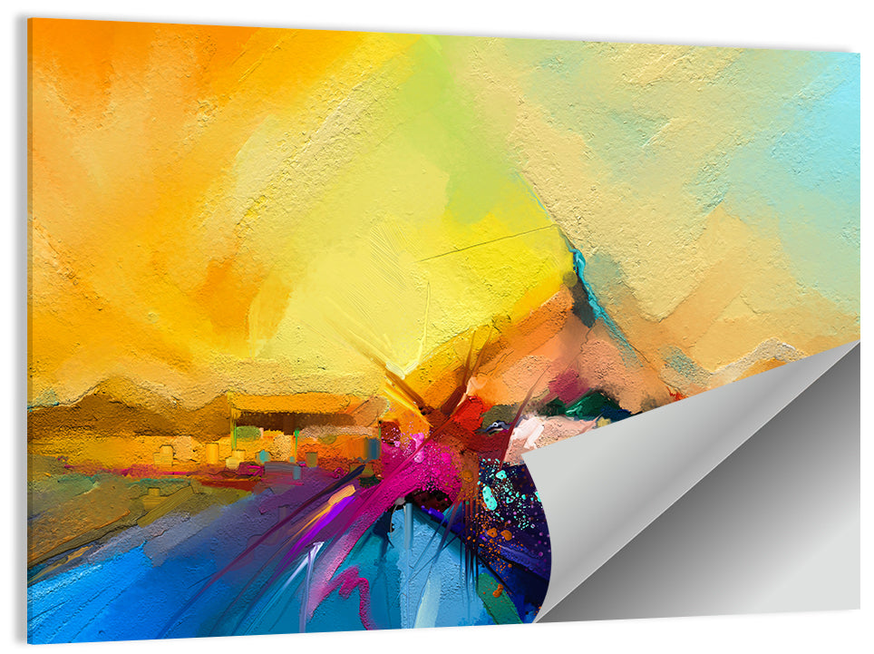 Diagonal Seascape Sunset Wall Art