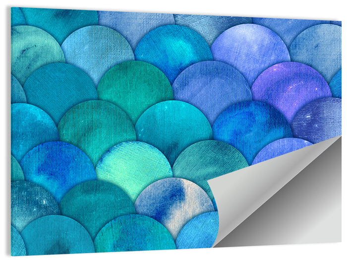 Blue Reptilian Scale Pattern Wall Art as a poster print