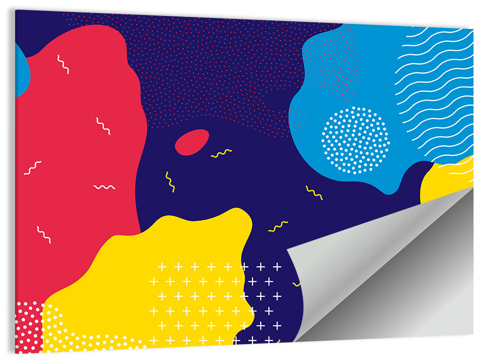 Memphis Dots and Color Blocks Wall Art