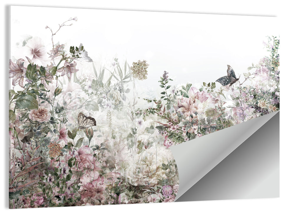 Faded Watercolor Floral Garden Wall Art