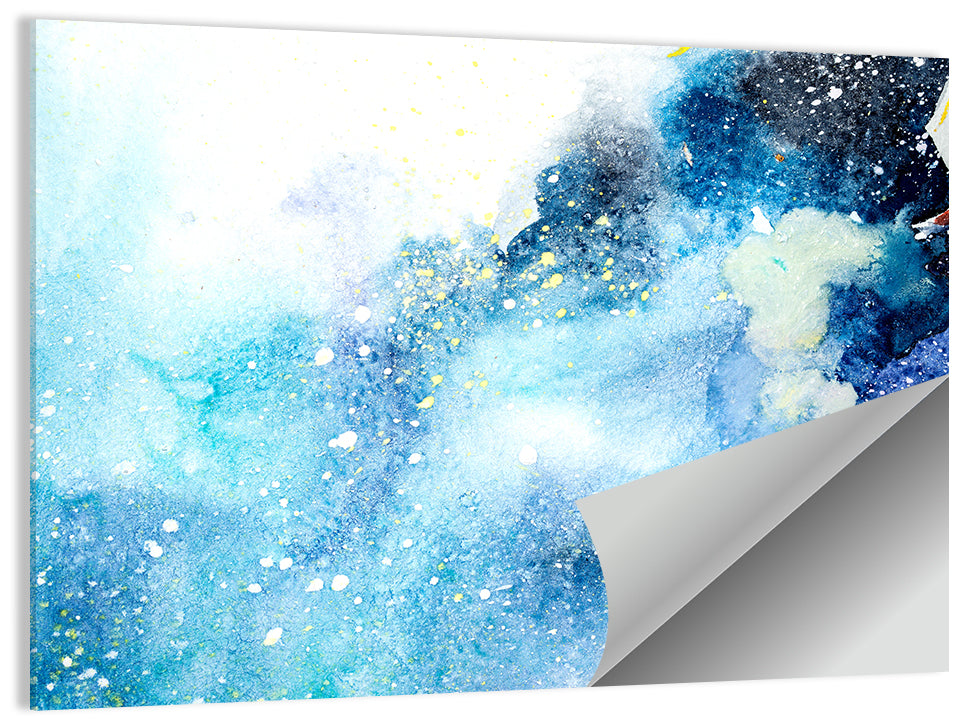Cosmic Drips in Blue Wall Art