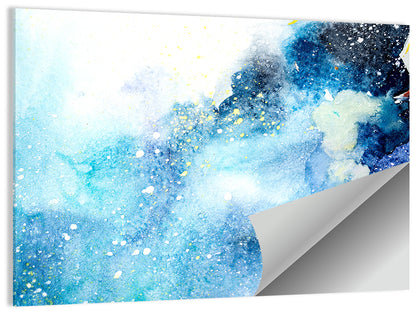 Cosmic Drips in Blue Wall Art