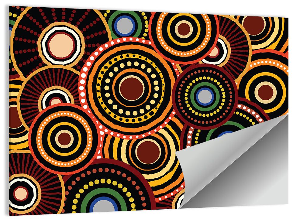 Earthy Concentric Circles Pattern Wall Art