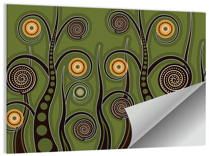 Botanical Spiral Roots Illustration Wall Art