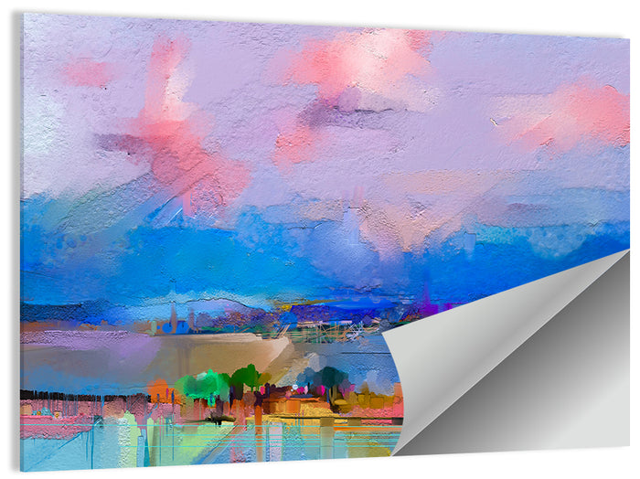 Semi Abstract Meadow at Dusk Wall Art as a poster print