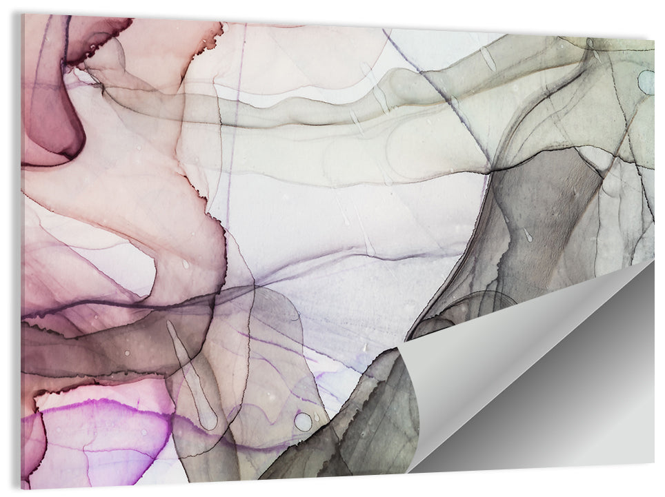 Textured Ink Wash Abstract Wall Art