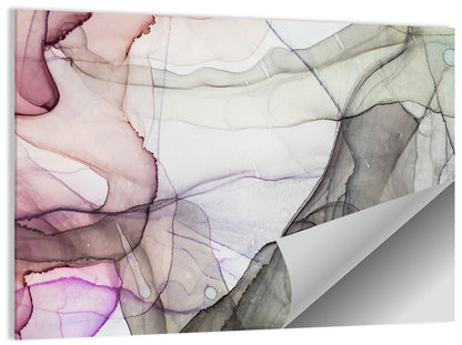 Textured Ink Wash Abstract Wall Art