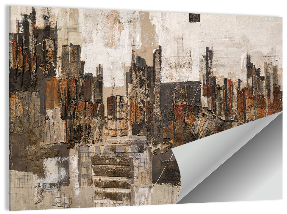 Brushstroke City Skyline Wall Art