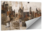 Brushstroke City Skyline Wall Art