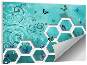 3d Butterfly Abstract Wall Art