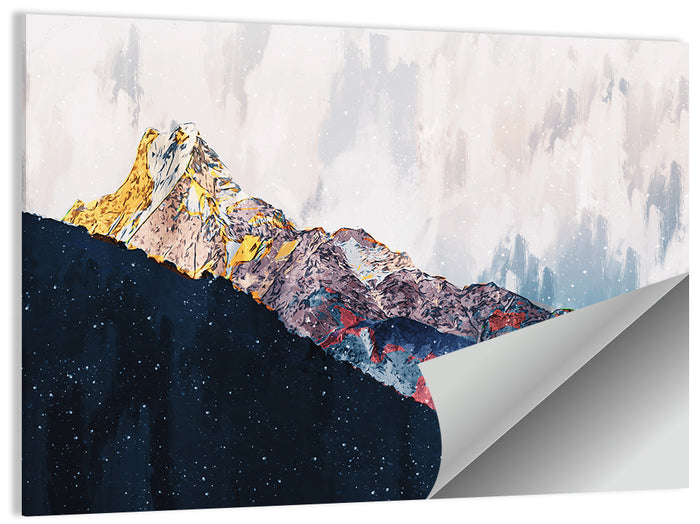 Textured Mountain Peaks Wall Art as a poster print