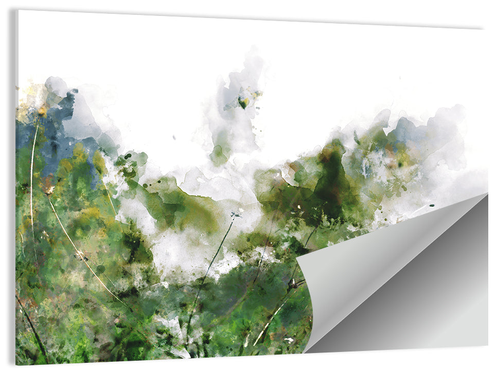 Wildflower Meadow Watercolor Wall Art