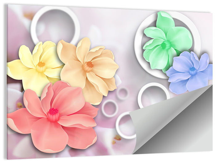 Layered Floral Circles Wall Art as a poster print