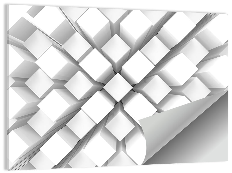 White Cube Grid Wall Art