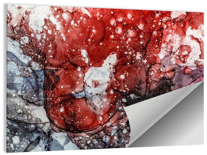 Maroon and Gray Alcohol Ink Abstract Wall Art as a poster print