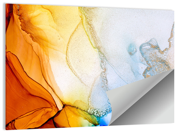 Coral Reef Fluid Ink Abstract Wall Art as a poster print