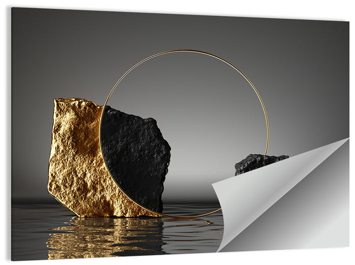 Golden Cobblestone Ring Wall Art as a poster print