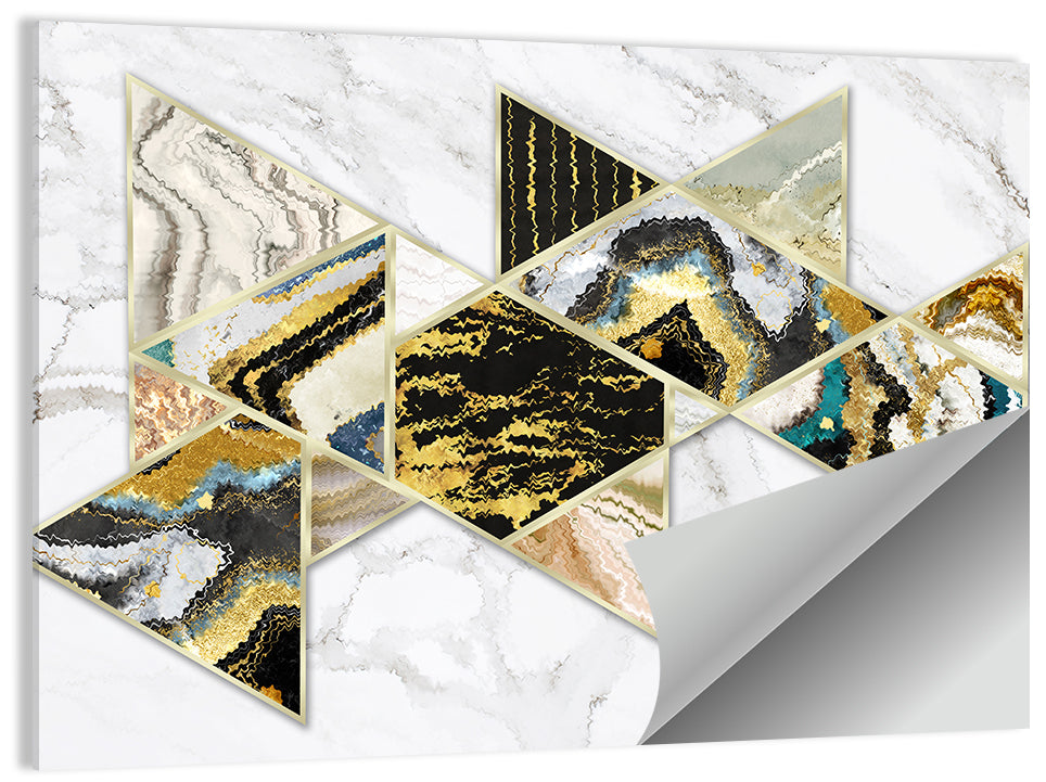 Marble Swirl Triangles Wall Art