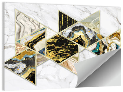 Marble Swirl Triangles Wall Art