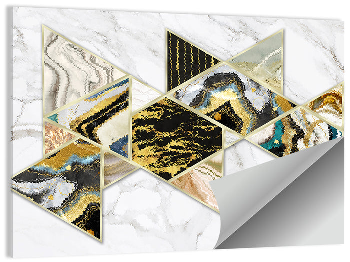 Marble Swirl Triangles Wall Art as a poster print