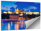 Prague Castle Night Reflection Wall Art